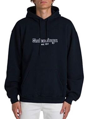 Balenciaga Black Est. 1917 Back Pulled Hoodie Size M Unisex Oversized